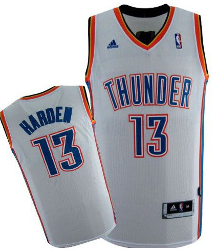  NBA Oklahoma City Thunder 13 James Harden New Revolution 30 Swingman Home White Jersey